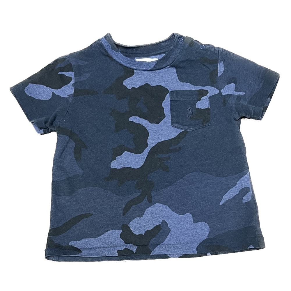 Ralph Lauren Polo Navy Blue Camo Camouflage Pocket Shirt
